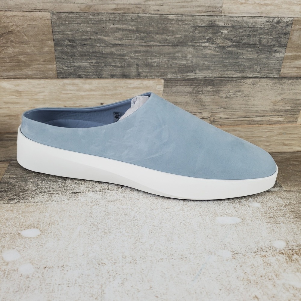 Wolf & Shepherd Cruise Men Mule Sz 12 M Dusty Blue White Suede Slip On Round Toe